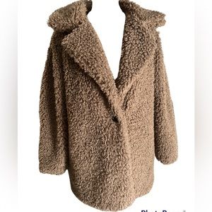 KOOOSIN Women's Lapel Teddy Long Sleeve Lapel 1 button closure with pockets